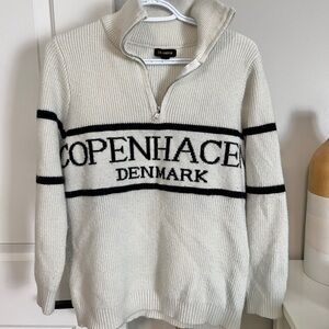 VINTAGE - QED White Half-Zip Sweater - COPENHAGEN DENMARK PTP 22.